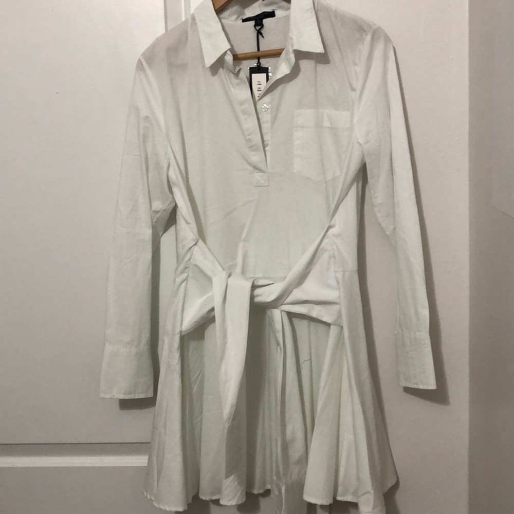 White dress with waist tie detail Size L